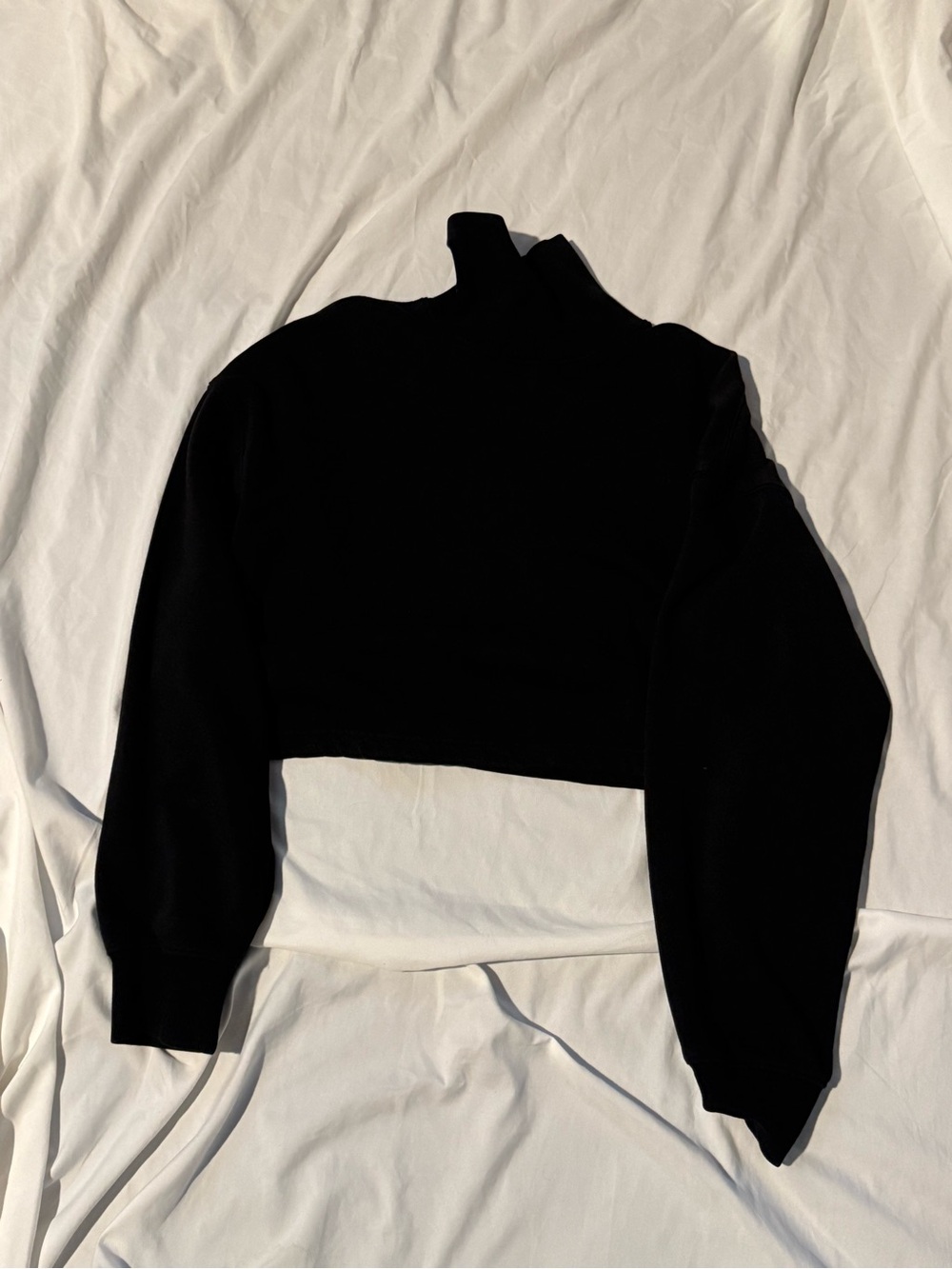 H&M Black Cropped Turtleneck Top